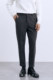 Winter thickened black casual pants brushed design solid color business warm gray trousers men's straight pants