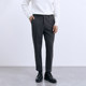 Winter thickened black casual pants brushed design solid color business warm gray trousers men's straight pants