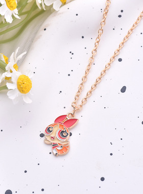 动漫飞天小女警吊坠项链可爱卡通时尚甜美饰品儿童礼物服装配饰女