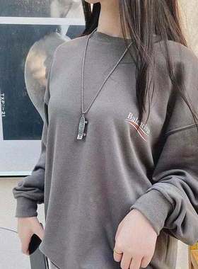 滑板车毛衣链男女钛钢项链