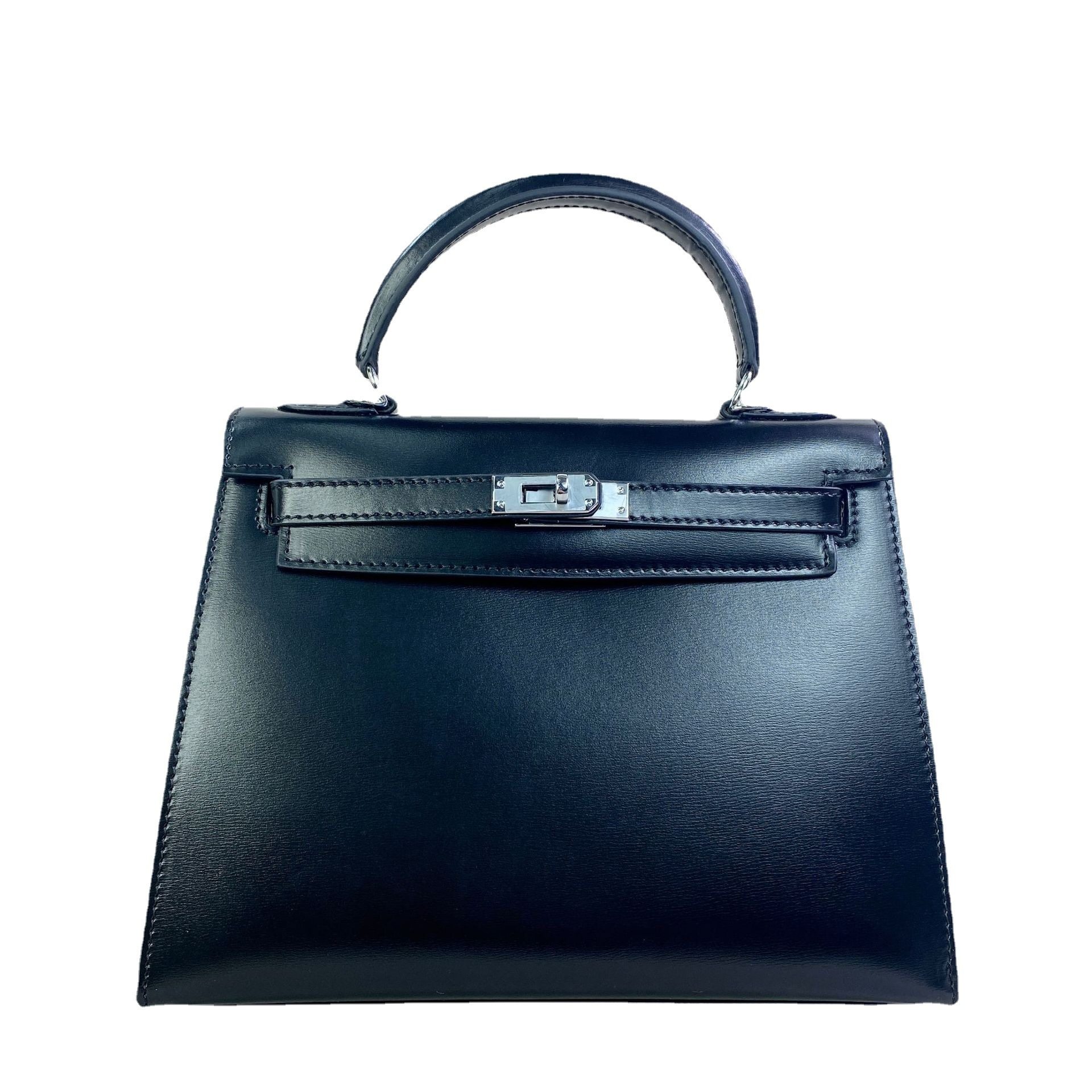 2024新款迷你复古真皮二代凯利包BOX光面牛皮银扣单肩斜挎手提包,淘宝优惠券,粉丝福利购,淘宝优惠卷