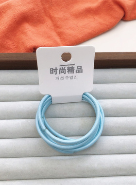 5条装~简约彩色发绳 女孩基础扎头发头绳橡皮筋发圈发饰品
