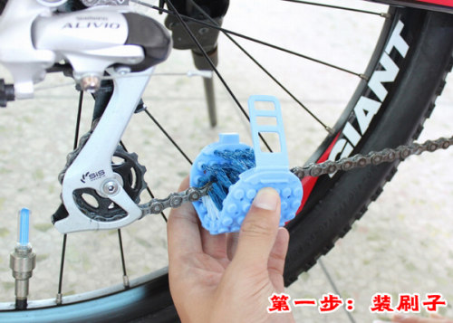 赛领自行车洗链器洗链条清洗海绵刷子链条链钩清洁保养护套装配件 - 图0