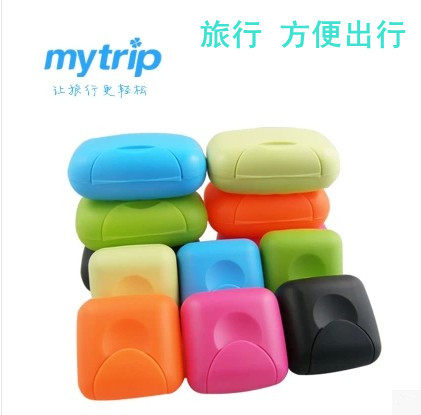 时尚创意塑料锁扣手工旅行肥皂盒迷你便携带盖密封香皂盒旅行出差 - 图2