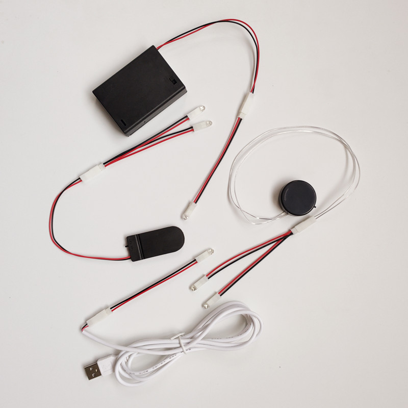 包邮F5发光二极管带电池盒开关DIY自制LED灯5V电压常亮led手工灯 - 图1