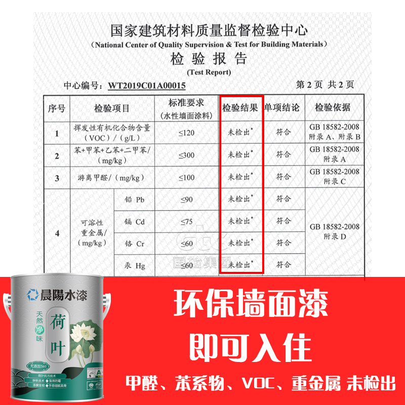 晨阳水漆净味荷叶内墙水性乳胶漆涂料室内家用自刷可调色哑光防霉 - 图2