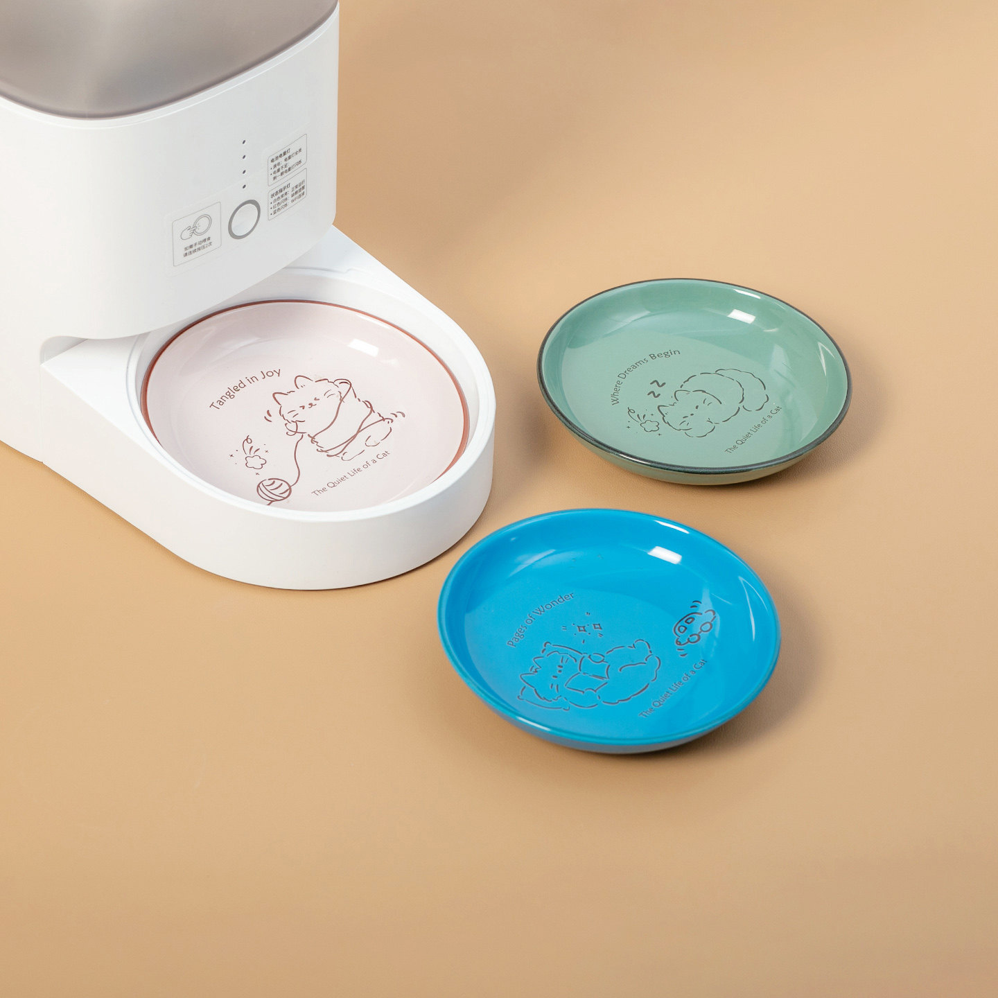 Mia pet适用自出粮器陶瓷宠物碗猫狗碗慢食碗粮盘可爱多款式碗,淘宝优惠券,粉丝福利购,淘宝优惠卷