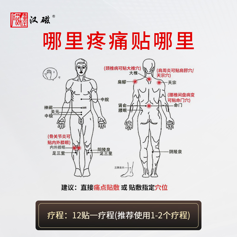 汉磁灸热贴远红外磁疗贴肩周炎腰痛颈椎病调理贴理疗贴风湿膏药贴 - 图3