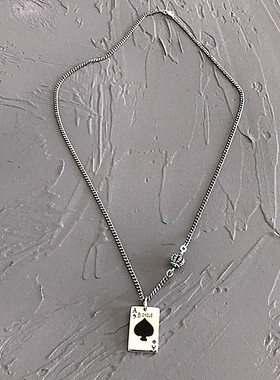 纯银扑克牌中长款送女朋友毛衣链