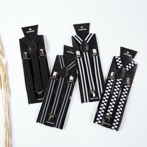 Children braces clip baby hanging pants with male and female Han version accessories students perform black triple clip back with pants clip