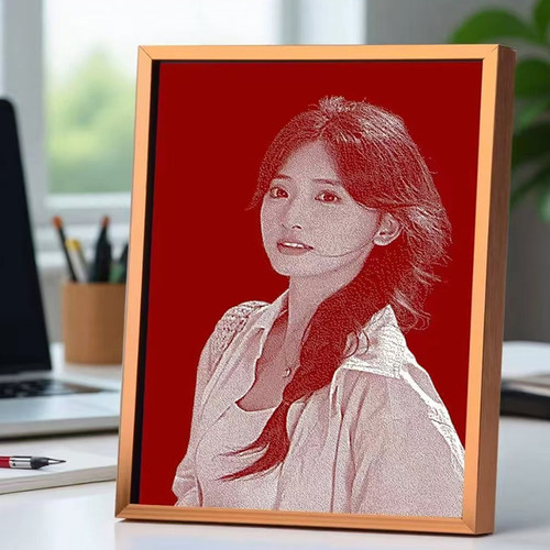 定制高级感锤子玻璃画真人照片雕刻琉璃生日礼物送老婆女朋友情侣 - 图2