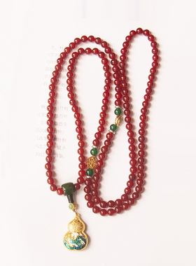 寻她银玛瑙圆珠女项链