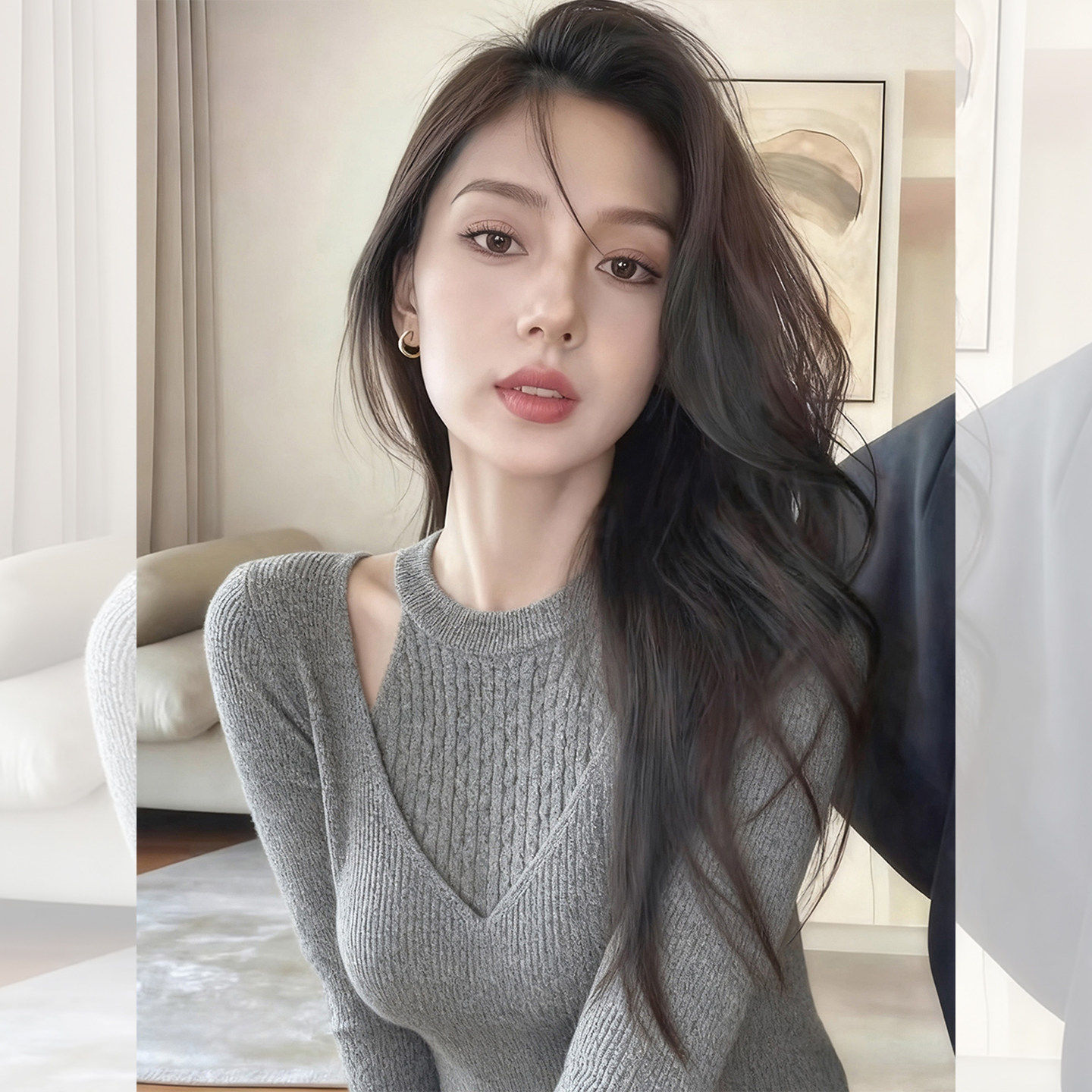 红色假两件针织衫毛衣女款2025新款圣诞穿搭巨好看的初冬内搭上衣,淘宝优惠券,粉丝福利购,淘宝优惠卷