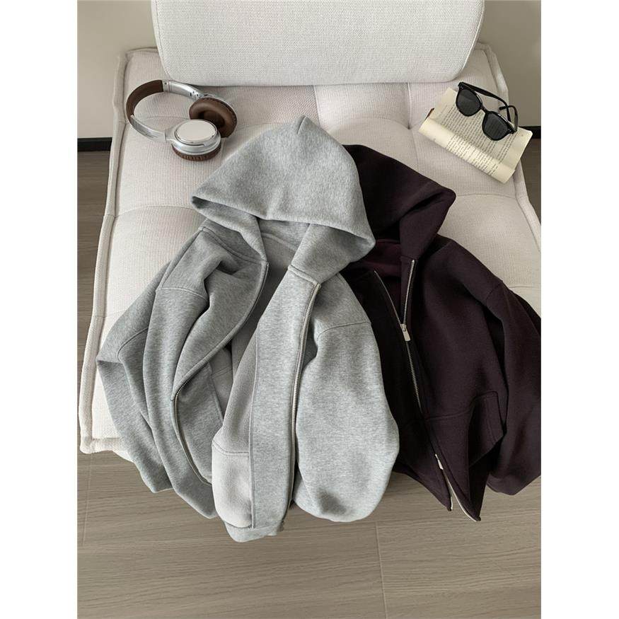 460g重磅摇粒绒卫衣外套女慵懒韩系大版连帽拉炼开衫冬季加绒外套,淘宝优惠券,粉丝福利购,淘宝优惠卷