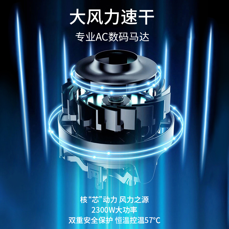 康夫电吹风机家用恒温护发大功率速干发型师专用发廊宿舍用风筒
