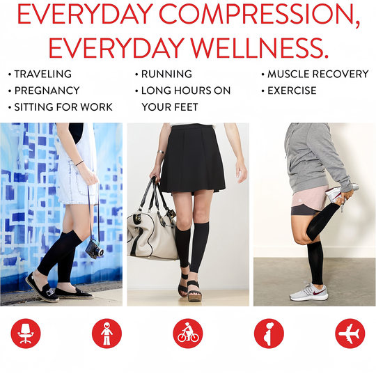 Zenssia德国工艺杜邦运动压力小腿套防水肿护飞行压缩腿套男女