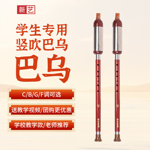 新艺仿红木竖吹儿童巴乌乐器c调降B调G调F调小学生成人初学旗舰店 - 图1