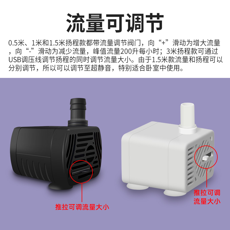 usb小水泵猫咪饮水机潜水泵低压直流5v小型迷你水泵小盆景循环泵