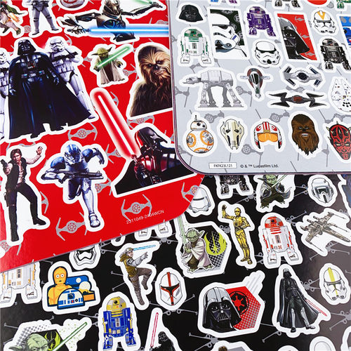 一本300贴！外单星球大战贴纸手帐贴纸DIY素材贴儿童新款一本8张 - 图2