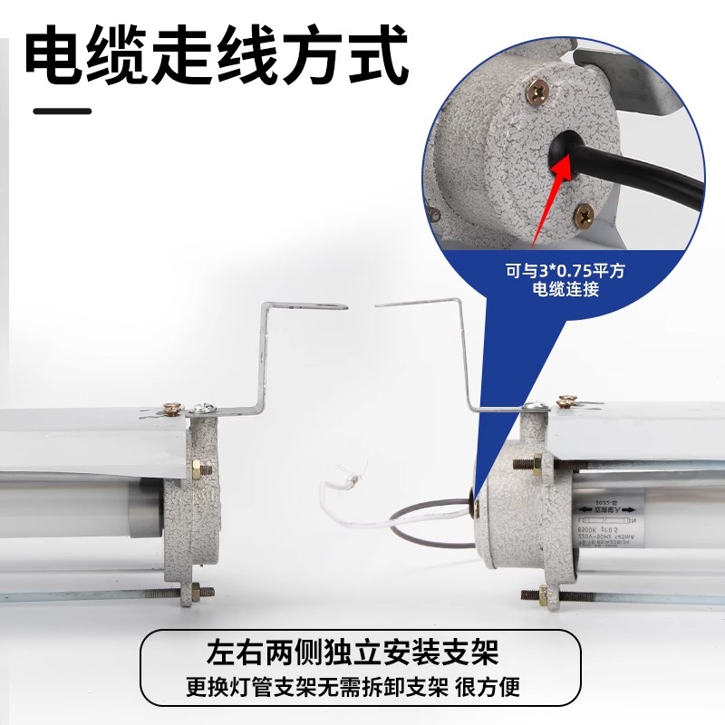 防爆灯隔爆型仓库厂房单双管荧光灯T8日光灯管BPY防潮灯三防灯 - 图0