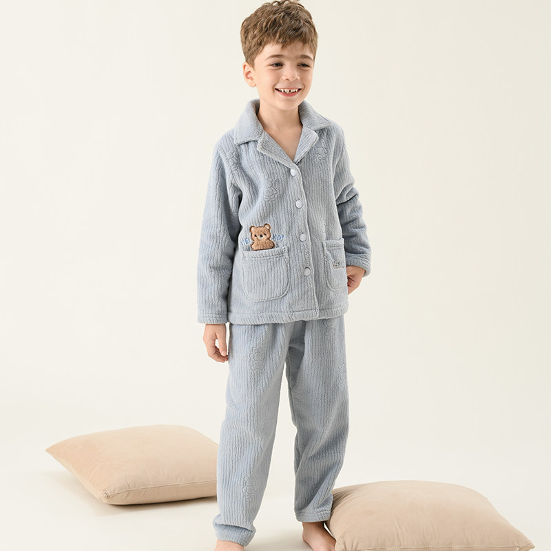2025A类儿童牛奶绒睡衣套秋冬加厚加绒男童宝宝保暖家居服中大童,淘宝优惠券,粉丝福利购,淘宝优惠卷
