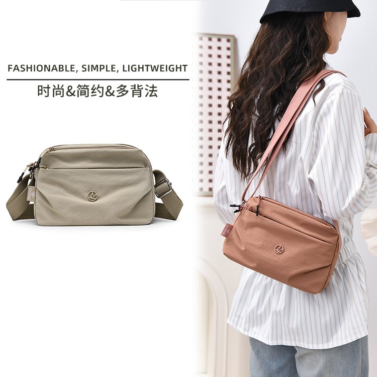 Small bag women's shoulder crossbody bag 2026 new women's casual backpack nylon canvas bag lightweight mobile phone bag