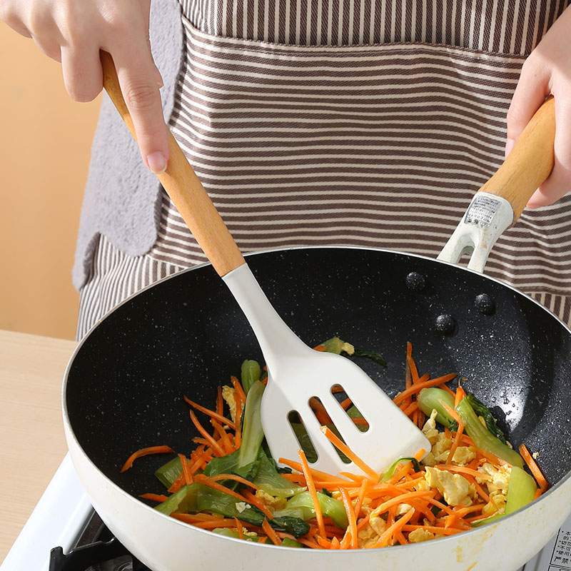 硅胶铲锅铲不粘锅专用家用炒菜铲子汤勺漏铲食品级耐高温厨具套装 - 图1