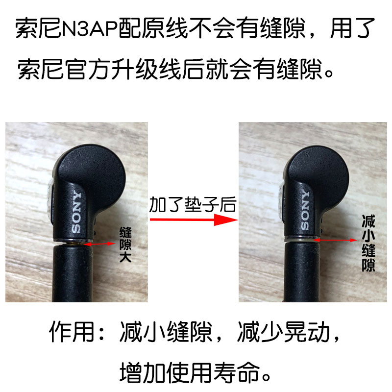 索尼XBA-N3AP N1插针垫圈MMCX减小缝隙固定配件耳机垫片硅胶垫子 - 图0