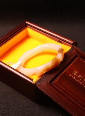 苏州和玉缘新疆和田玉且末金山糖白手镯55mm圈口玉石手饰