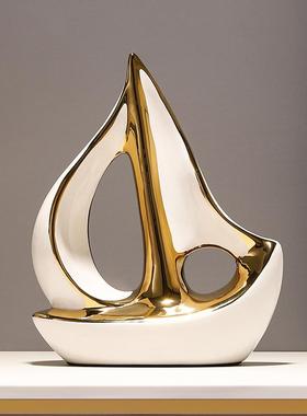 一帆风顺帆船摆件家居客厅装饰品