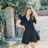 Большой купальный купальник самка 200 кот консервативно консервативно -консервативная, тонкая, тонкая, горячая пружина, горячая пружина, мм, мясо с коротким рукавом висящей шею новая