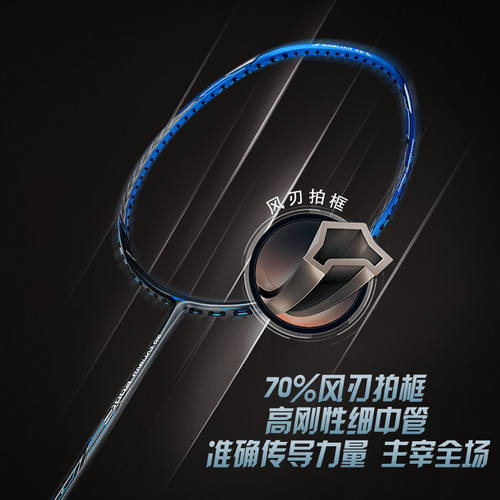 李宁羽毛球拍 风刃600 男女同款官网正品速度型进阶训练比赛单拍 - 图0