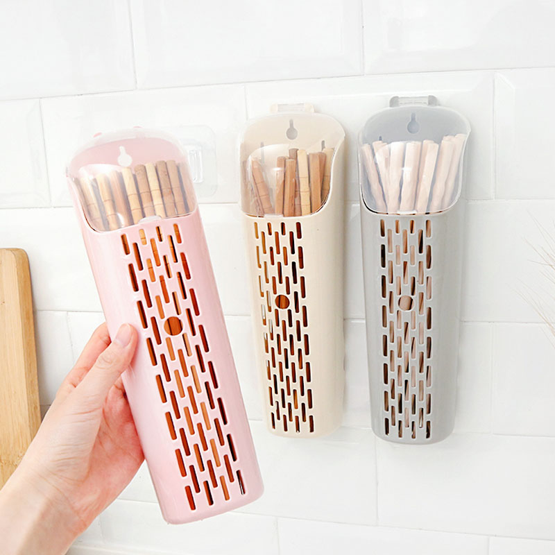 Chopsticks household chopstick stand with wall-mounted plastic