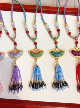 纯手工扇形挂件古风礼品项链