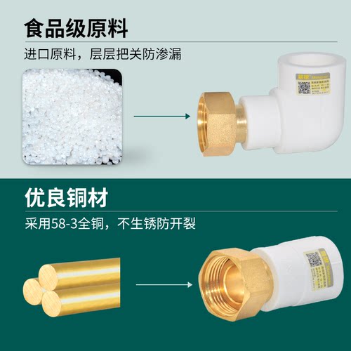 晟悦热水器ppr异径活接4分6分1寸 前置过滤器 直接弯 三通 - 图0