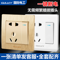 International Electrician 86 Type Concealed Open Five-Hole Socket With Switch Single Open Single Control 23 Hole Socket Open Single Control