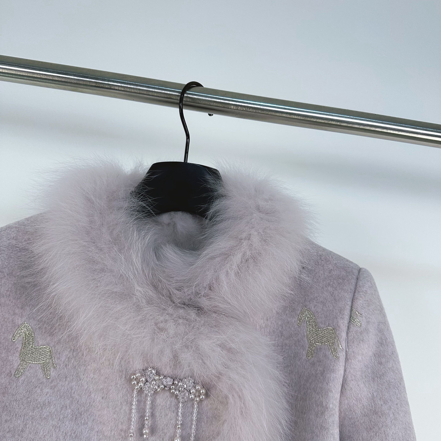 富家千金重工刺绣显瘦小香风羽绒套装女冬狐狸毛外套半身裙两件套,淘宝优惠券,粉丝福利购,淘宝优惠卷