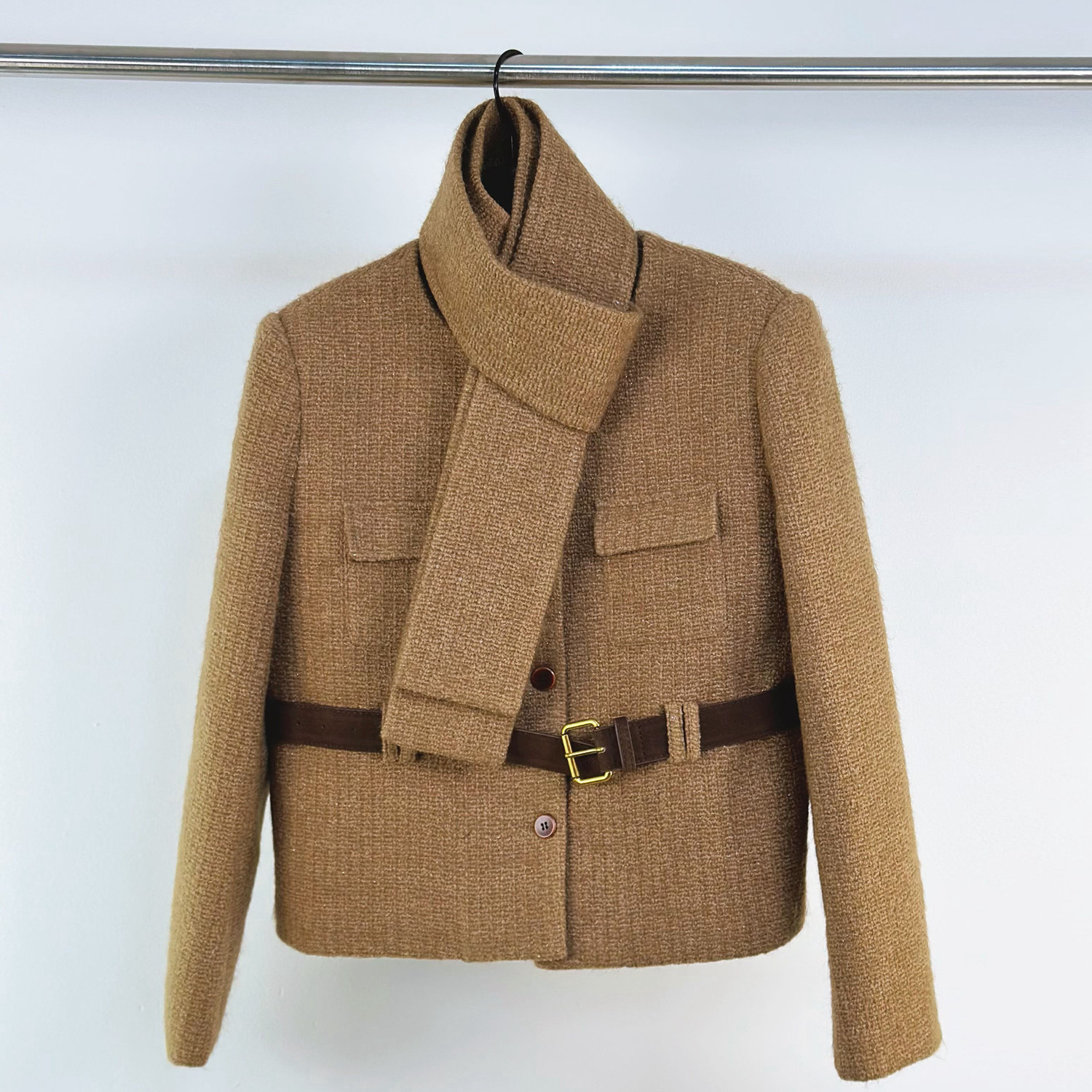 小香风羽绒套装女冬小个子围巾围脖毛呢外套搭配显瘦半身裙两件套,淘宝优惠券,粉丝福利购,淘宝优惠卷