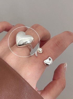 多巴胺戒指女小众设计个性串珠食指戒高级感时尚彩色可爱闭口指环