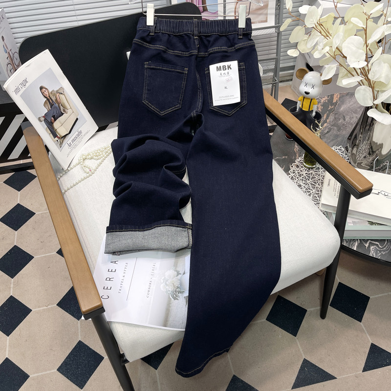 胡子叔大码女装牛仔裤女阔腿裤胖mm裤子胯宽高腰弹力长裤直筒裤,淘宝优惠券,粉丝福利购,淘宝优惠卷