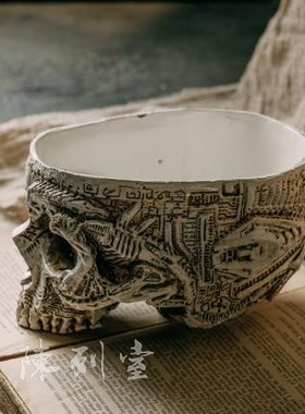 骷髅复古做旧风橱窗陈列烟灰缸