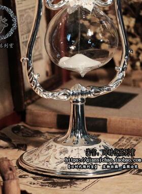 金属玻璃欧式风沙漏计时器可旋转