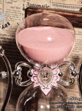 欧式风金属玻璃可旋转沙漏计时器