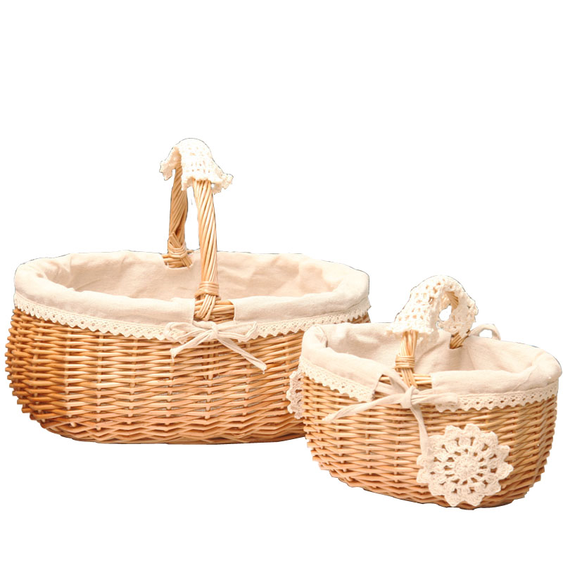 藤编收纳筐收纳篮购物篮小花篮礼品篮柳编水果篮手提买菜篮子田园,淘宝优惠券,粉丝福利购,淘宝优惠卷