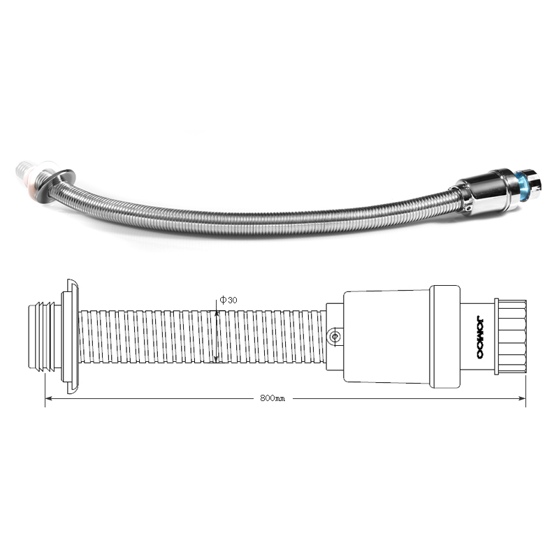 JOMOO九牧不锈钢下水管波纹管面盆排水管五金卫浴排水管-图1