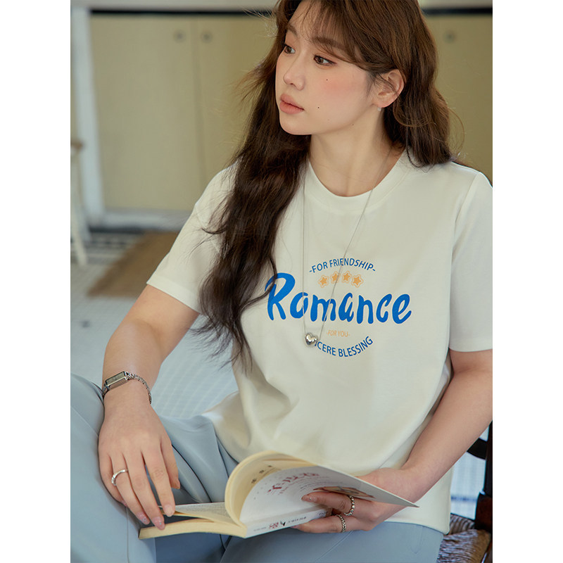 潘不卷大码女装时尚百搭休闲上衣气质减龄字母印花正肩短袖T恤女,淘宝优惠券,粉丝福利购,淘宝优惠卷