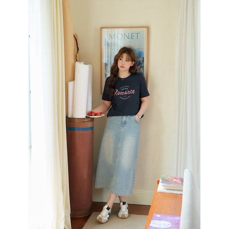 潘不卷大码女装时尚百搭休闲上衣气质减龄字母印花正肩短袖T恤女,淘宝优惠券,粉丝福利购,淘宝优惠卷