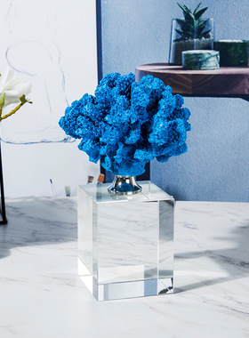 新古典风水晶蓝色会所树脂工艺品