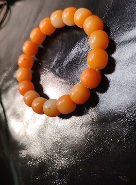 新疆和田玉籽料18粒黄玉和田玉手串卡12老型珠古风【园园精选】