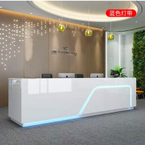 Front Desk Reception Desk Company Office Bar Desk Collection Silver Brief Modern Beauty Salon Hotel Reception Consultation Service Desk